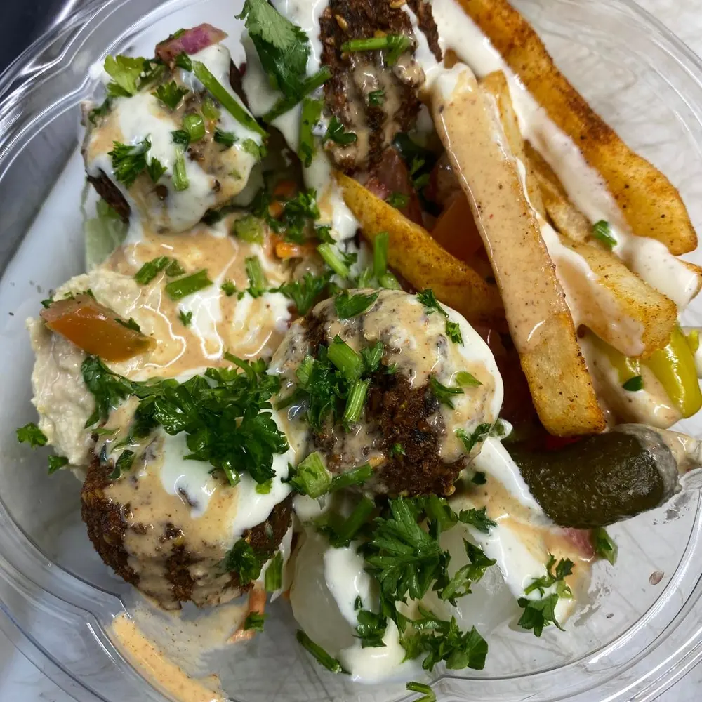 Shawarma served over fries