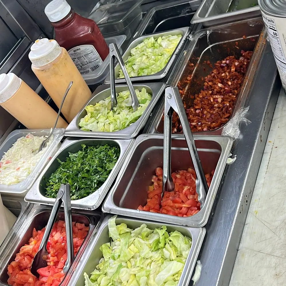 The topping line inside the truck